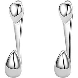 SLUYNZ 925 Sterling Silver Droplet Earrings Huggie Studs for Women Teardrop